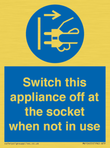 Switch this appliance off at the socket when not in use